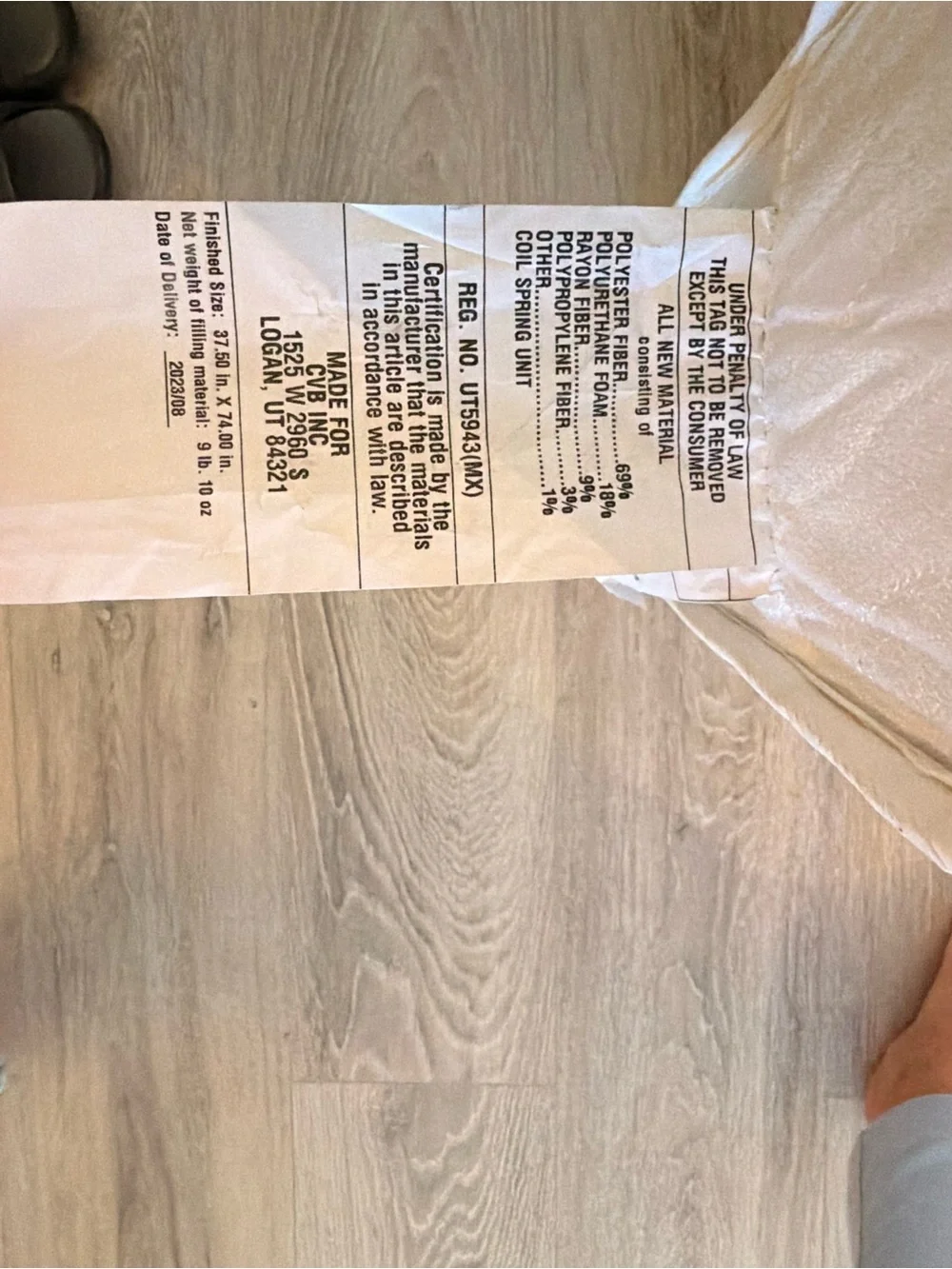 Plush White Quilted  Twin Mattress -  Used once or twice max!